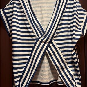 Striped Navy and White Women's Top